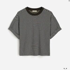 Madewell Charcoal and White Striped Short Sleeve Tee